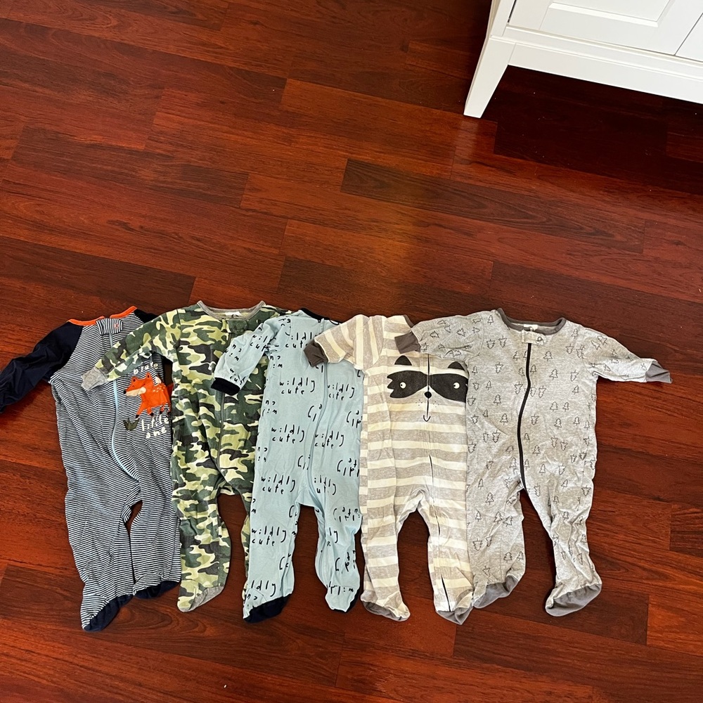 Lot of 5 Gerber Pajamas